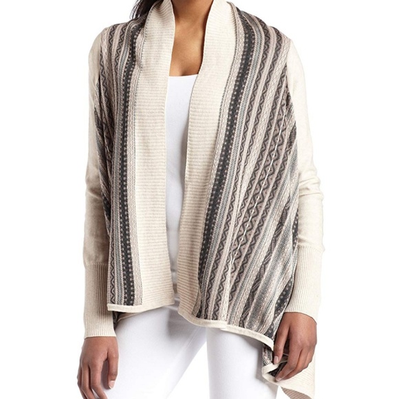 Kensie Sweaters - Kensie Fair Isle Flyaway Cardigan